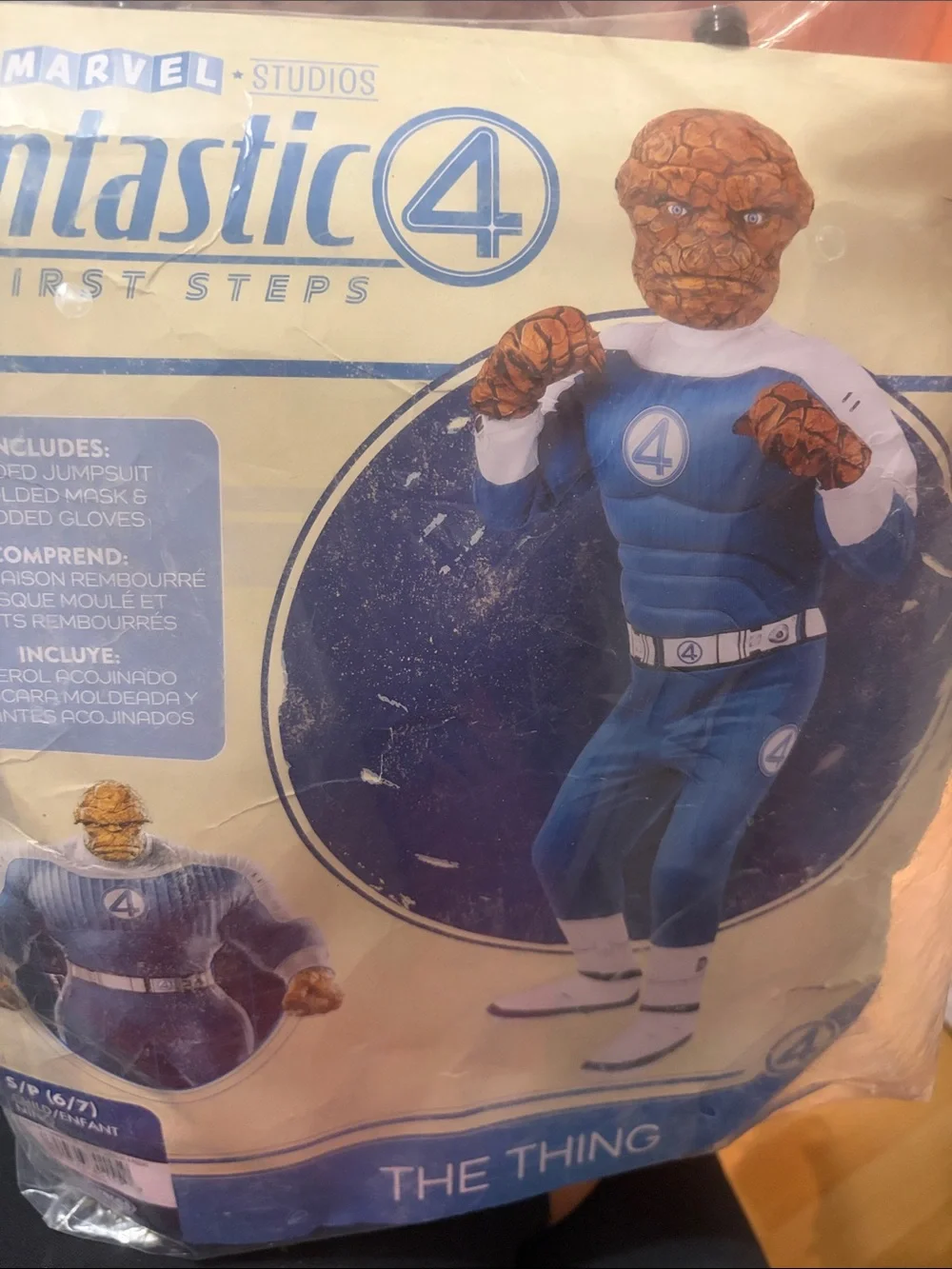 Fantastic Four The Thing Kids Blue Costume with Mask Sz 6/7